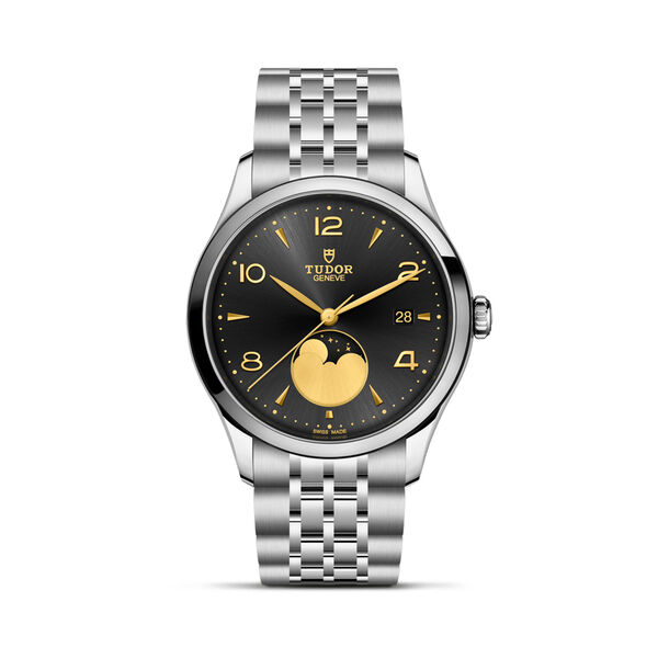 1926 Luna 39 mm phase de lune automatique en acier inoxydable